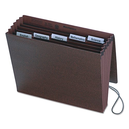 Smead School Subject File Organizer, Flap and Elastic Cord Closure, 6 Pockets, Letter Size, Redrope (70540)