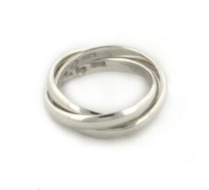 sterling silver 3-band russian wedding ring size 7(sizes 4,5,6,7,8,9,10,11,12)