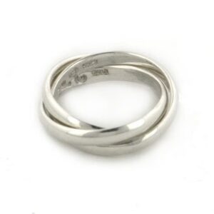 Sterling Silver 3-Band Russian Wedding Ring Size 7(Sizes 4,5,6,7,8,9,10,11,12)