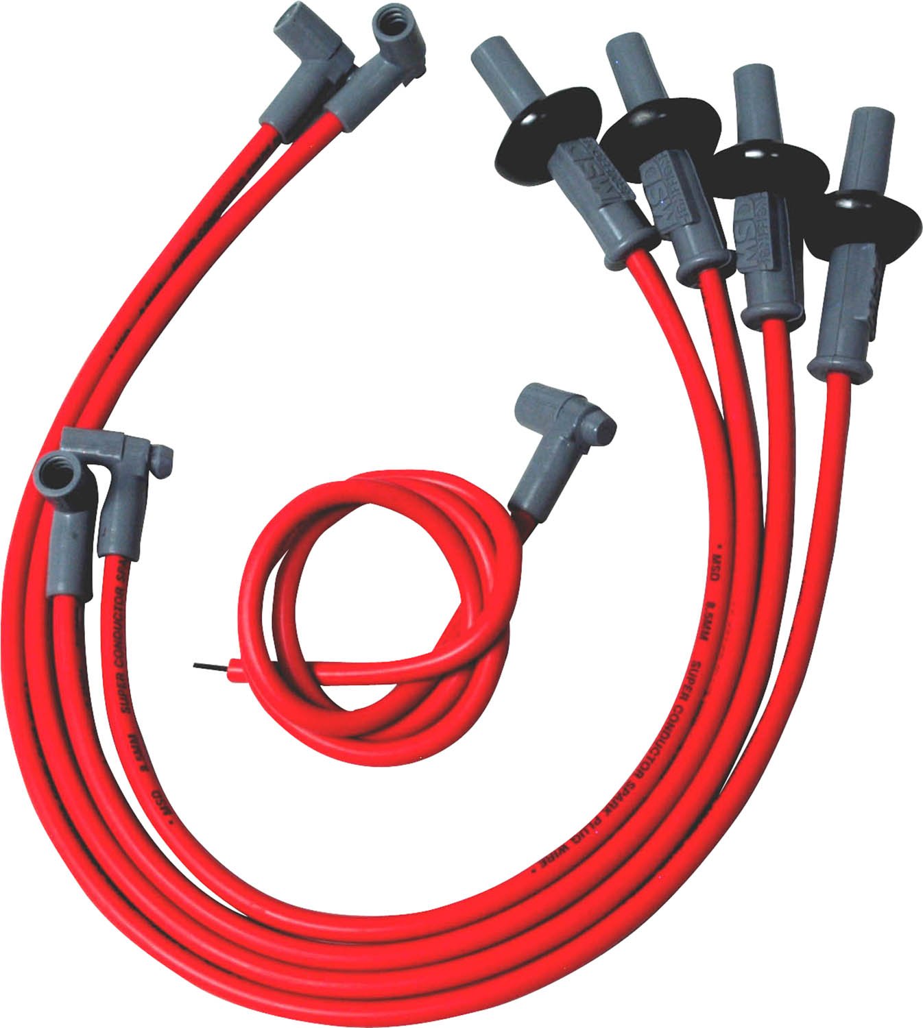 MSD 31939 8.5mm Super Conductor Spark Plug Wire Set Red 8.5 Millimeter