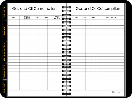 AT-A-GLANCE Auto Mileage Log Record Book, 3.75 x 6.12 Inches, Black (AAG8013505)