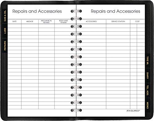 AT-A-GLANCE Auto Mileage Log Record Book, 3.75 x 6.12 Inches, Black (AAG8013505)