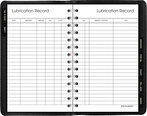 AT-A-GLANCE Auto Mileage Log Record Book, 3.75 x 6.12 Inches, Black (AAG8013505)