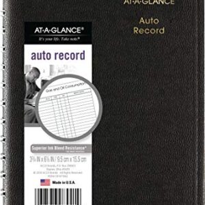 AT-A-GLANCE Auto Mileage Log Record Book, 3.75 x 6.12 Inches, Black (AAG8013505)