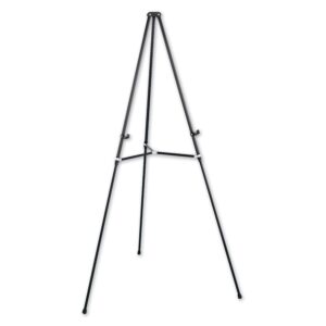 quartet easel, aluminum, lightweight, telescoping, 66" max. height, supports 25 lbs, black (51e)