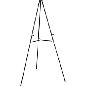 Quartet Easel, Aluminum, Lightweight, Telescoping, 66" Max. Height, Supports 25 lbs, Black (51E)