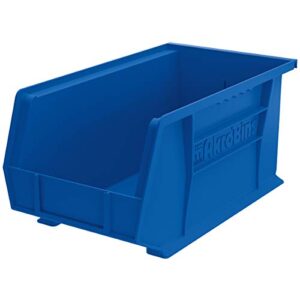 akro-mils 30240 akrobins plastic hanging stackable storage organizer bin, 15-inch x 8-inch x 7-inch, blue, 12-pack.