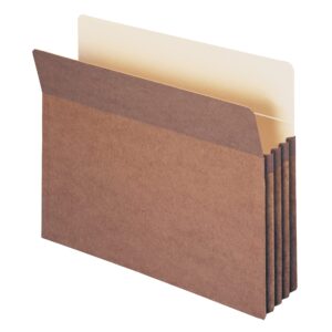 Smead File Pocket, Straight-Cut Tab, 3-1/2" Expansion, Letter Size, Redrope, 25 per Box (73224)