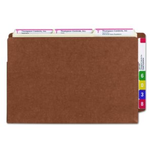 Smead End Tab TUFF® File Pocket, Reinforced Straight-Cut Tab, 5-1/4" Expansion, Tyvek® Gusset, Extra Wide Legal Size, Redrope, 10 per Box (74790)