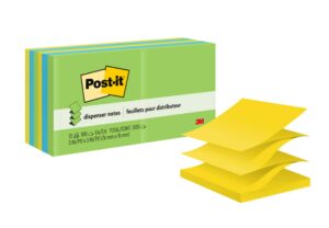 post-it pop-up notes, 3x3 in, 12 pads, america's #1 favorite sticky notes, floral fantasy collection, bold colors, clean removal, recyclable (r330-12au)