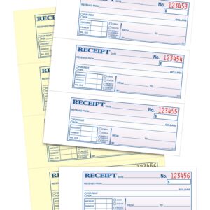 TOPS Money/Rent Receipt Book, 2-Part, Carbonless, 11 x 7-5/8 Inches, 4 Receipts/Page, 200 Sets per Book (46806)