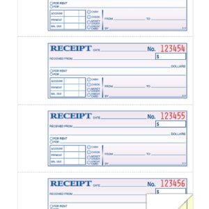 TOPS Money/Rent Receipt Book, 2-Part, Carbonless, 11 x 7-5/8 Inches, 4 Receipts/Page, 200 Sets per Book (46806)