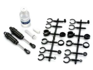 traxxas 2660 hard-anodized, ptfe-coated big bore shocks with tin shafts, long (pair)