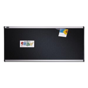 quartet embossed bulletin board, hi-density foam, 72" x 48", aluminum frame, black/gray (b347a)