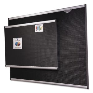 Quartet Embossed Bulletin Board, Hi-Density Foam, 72" x 48", Aluminum Frame, Black/Gray (B347A)