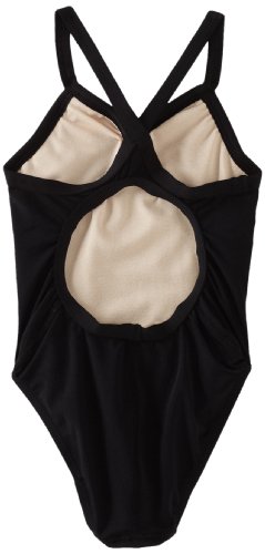 TYR Sport Girls' Solid Durafast Diamondback Swim Suit (Black, 24)