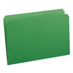 Smead File Folder, Reinforced Straight-Cut Tab, Legal Size, Green, 100 per Box (17110)