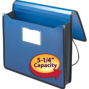 Smead Poly Premium Expanding File Wallet with Closure, 5-1/4" Expansion, Letter Size, Navy Blue (71503)