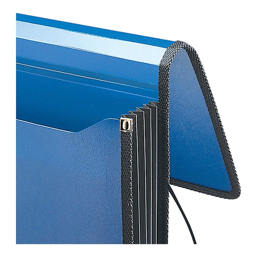 Smead Poly Premium Expanding File Wallet with Closure, 5-1/4" Expansion, Letter Size, Navy Blue (71503)