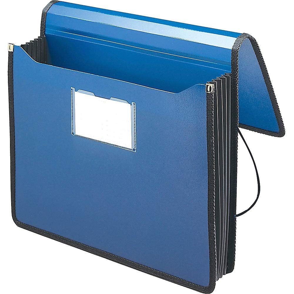 Smead Poly Premium Expanding File Wallet with Closure, 5-1/4" Expansion, Letter Size, Navy Blue (71503)