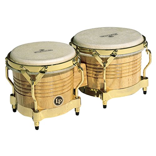 LP Matador M201-AW Wood Bongos (Natural, Gold)