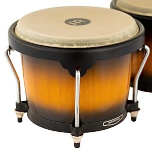 Meinl Percussion Bongos Hand Drum Set 6.75" and 8" with Hardwood Shells and Tuning Key — NOT Made in China — Headliner Series, 2-Year Warranty, Vintage Sunburst (HB100VSB)