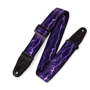 Levy's Leathers 2" Polyester Guitar Strap with Printed Design, Garment Leather Ends and Tri-glide Adjustment (MP-18)