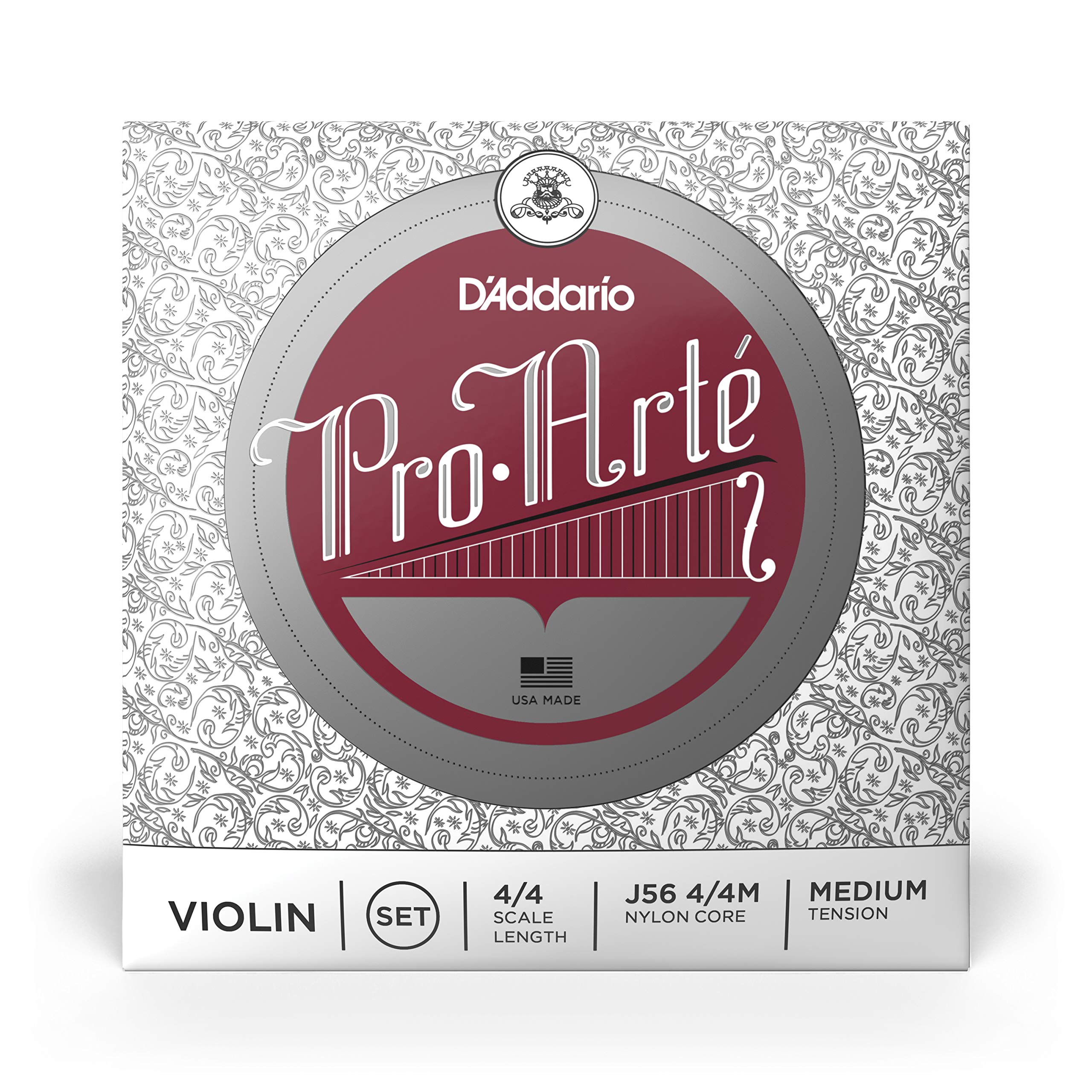 D'Addario J56 4/4M Pro-Arte Nylon violin Strings, Medium