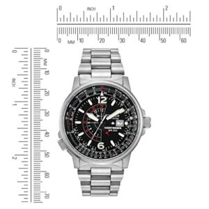 Citizen Men's Eco-Drive Promaster Air Nighthawk Pilot Stainless Steel Watch, Luminous, Black Dial, 42mm (Model: BJ7000-52E)