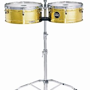 Meinl Percussion LC1BRASS Artist Series Luis Conte Signature Solid Brass Timbales, 14-Inch and 15-Inch