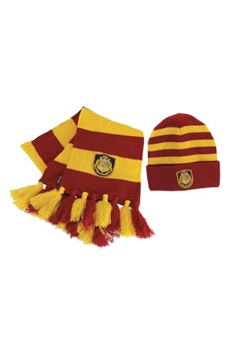 elope Harry Potter Hogwarts House Knit Hat and Scarf Set for Adults and Kids