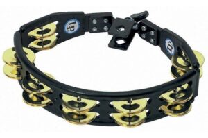 latin percussion lp175 cyclops, brass jingles, black, mountable tambourine