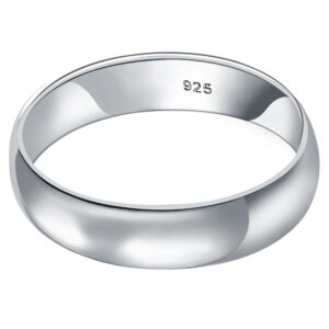 Gem Avenue Timeless 5mm Sterling Silver Wedding Band with a Comfortable Fit and Elegant design Ring size 12