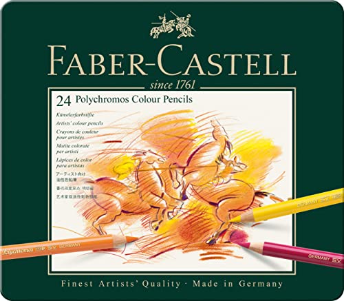 Faber-Castell 24 Piece Polychromous Colored Pencil Set in Metal Tin