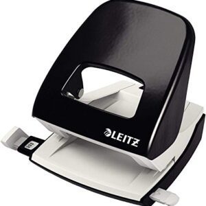 Leitz Hole Punch, 30 Sheets, Guide Bar with Format Markings, Metal, NeXXt Range, 50080095 - Black