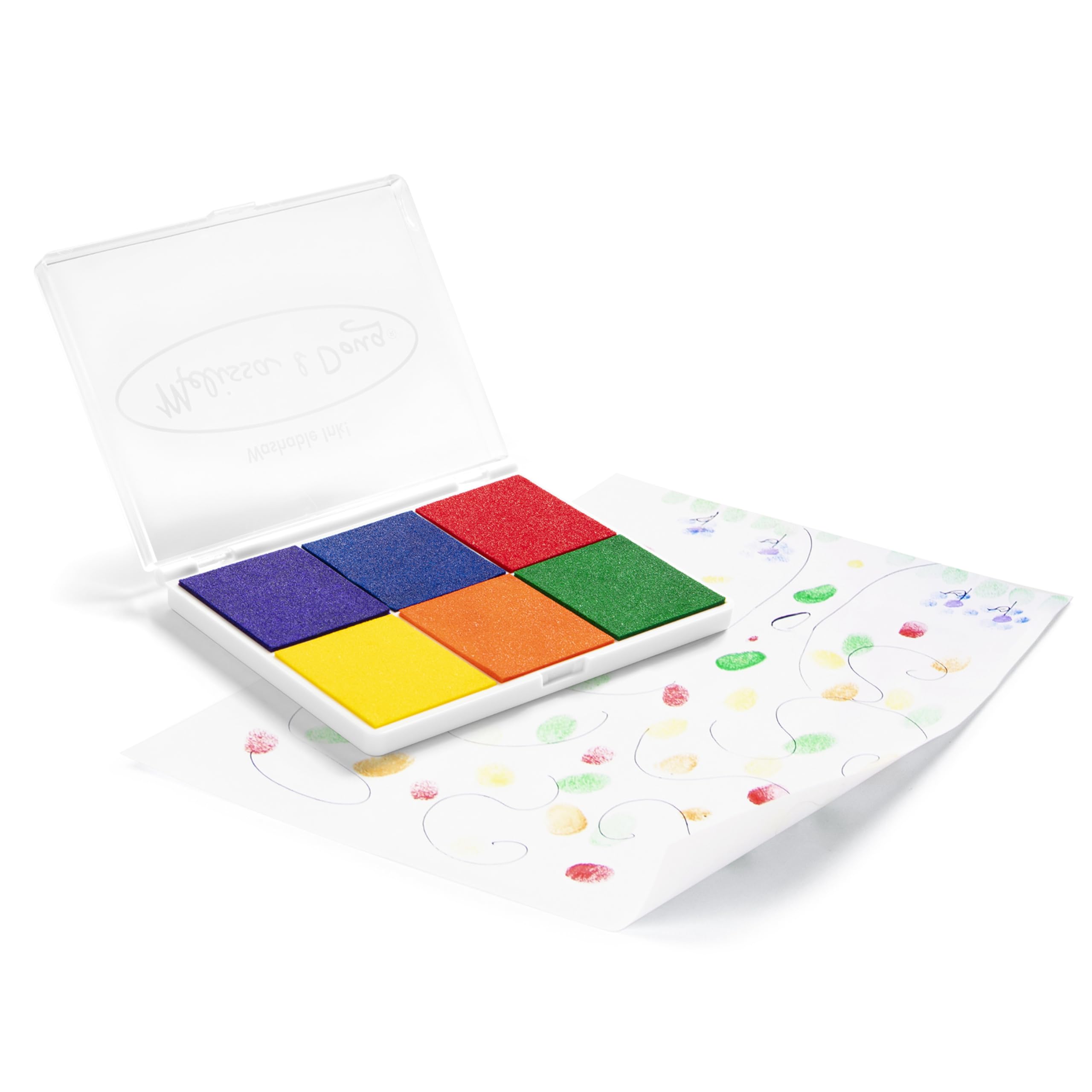 Melissa & Doug Rainbow Stamp Pad For Rubber Stamps, Arts And Crafts Supplies For Kids Ages 4+, 6 Washable Inks