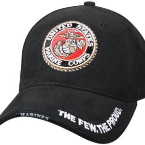 Rothco Deluxe Low Profile Cap with USMC Eagle, Globe & Anchor Logo, Black