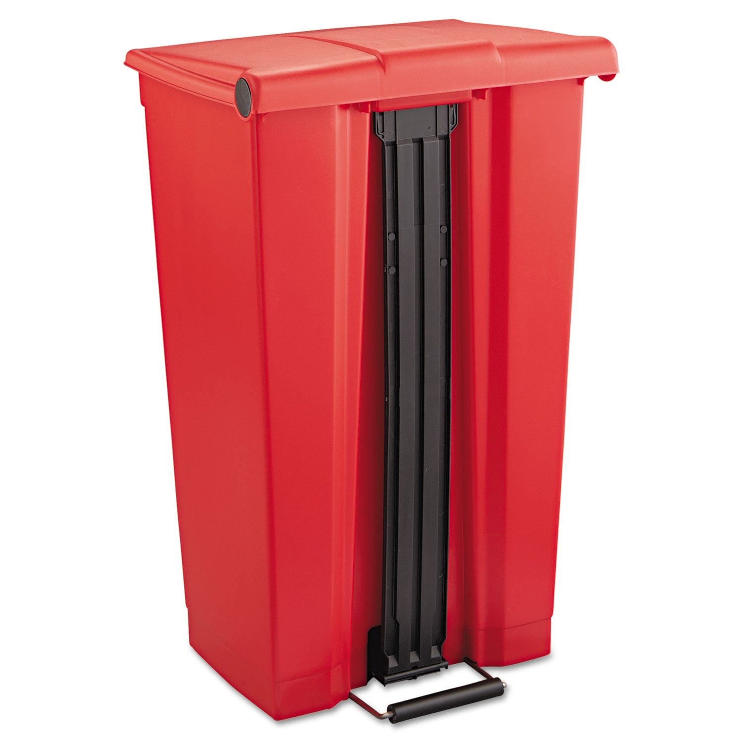 Rubbermaid Commercial Products Slim Jim Front Step On Trash Can, Red, 23-Gallon, Hands-Free Garbage Can for Medical Waste in Hospitals/Lab/Emergency/Patient Rooms