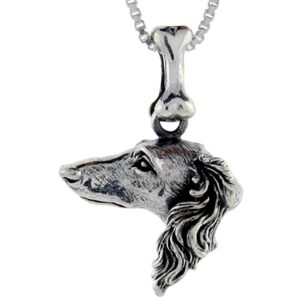 sterling silver borzoi dog pendant ©