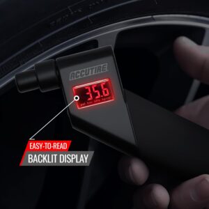 Accutire MS-4021B Digital Tire Pressure Gauge with 4 Valve Caps, 5-150psi (psi, bar, kPa, kg/cm2)