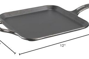 Lodge BOLD 12 Inch Seasoned Cast Iron Square Griddle, Design-Forward Cookware