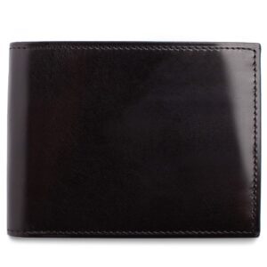 Bosca Men's Old Leather Bifold Wallet with ID Window and Card Slots - Italian Leather, Durable and Stylish, Black