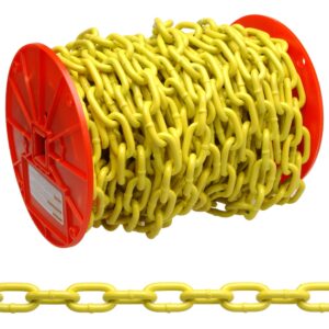 Campbell PD0725027 System 3 Grade 30 Low Carbon Steel Proof Coil Chain on Reel, Yellow Polycoated, 3/16" Trade, 0.21" Diameter, 100' Length, 800 lbs Load Capacity