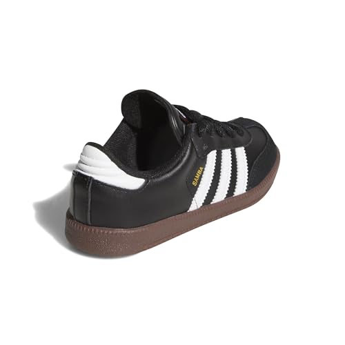 adidas Boy's Samba Classic Soccer Shoe, Black/White/Black, 4 Big Kid