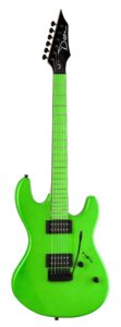 dean custom zone solid body electric guitar, 2 humbuckers florescent green