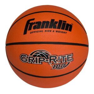 franklin sports indoor + outdoor 29.5" basketball - grip-rite 100 all surface indoor + outdoor official size men's basketball - durable rubber size 7 basketball for all basketball courts - orange