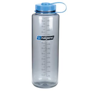 nalgene hdpe wide mouth water bottle, gray, 48 oz