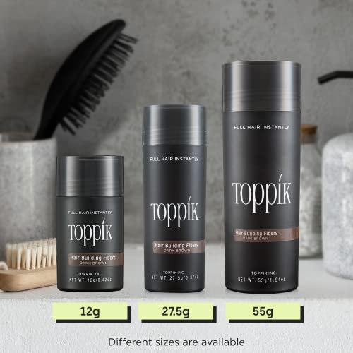 Toppik Hair Building Fibers, Dark Brown Hair Fibers, Hair Thickener for Thinning Hair, Hair Care to Create the Appearance of Thicker Hair, 0.42 OZ Bottle For Unisex