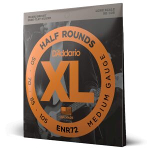 d'addario xl half rounds bass guitar strings - enr72 - long scale - medium, 50-105