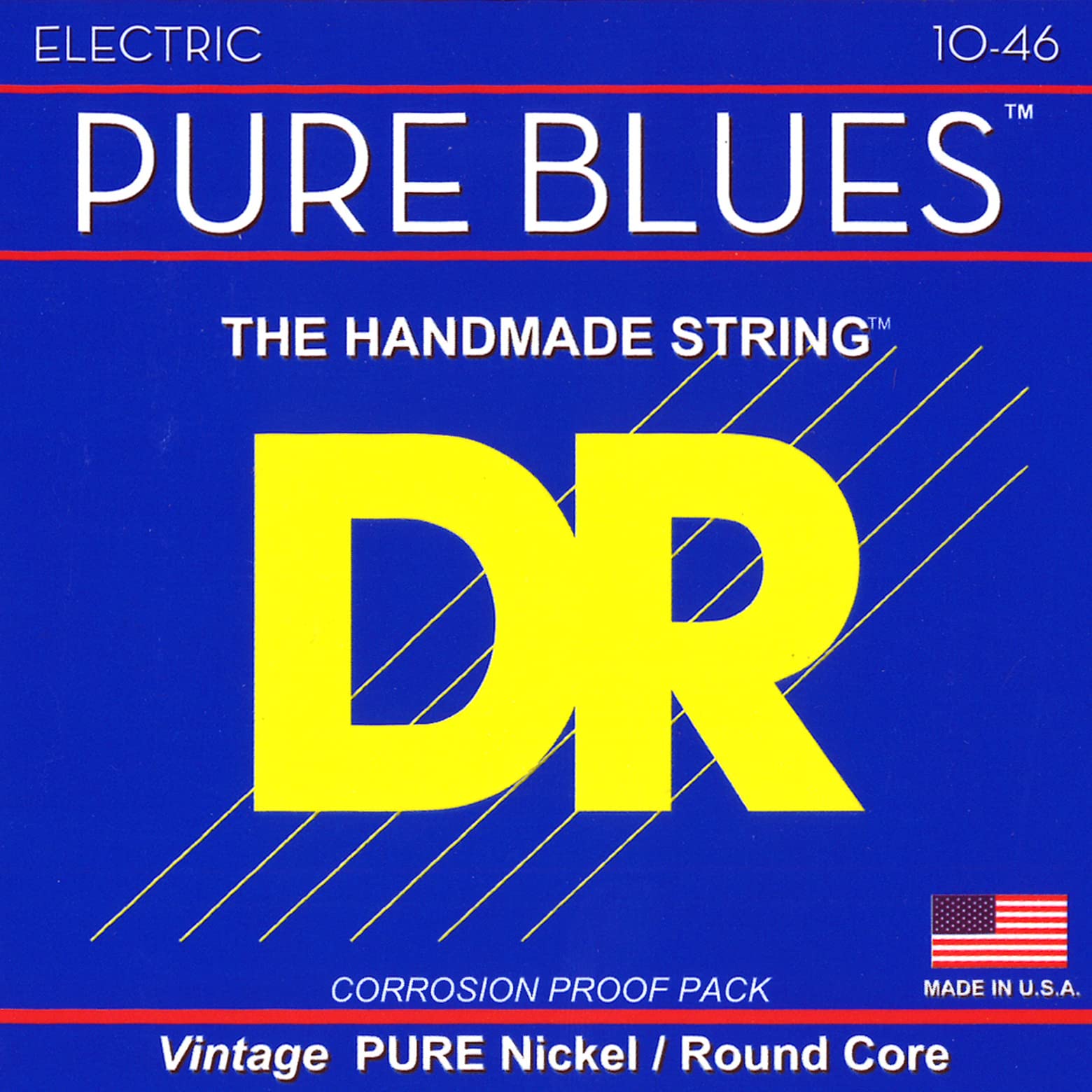 DR Strings Pure Blues Nickel Wound Vintage Style Electric Guitar Strings — 10-46 Gauge